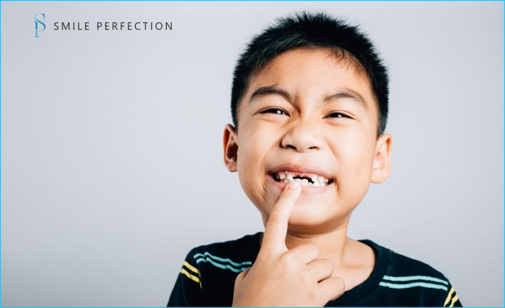 Little boy wide smile reveals gap of growing molar At six years old losing baby teeth marks delightful stage in dental growth and care joyous portrait teeth new gap dentist problems